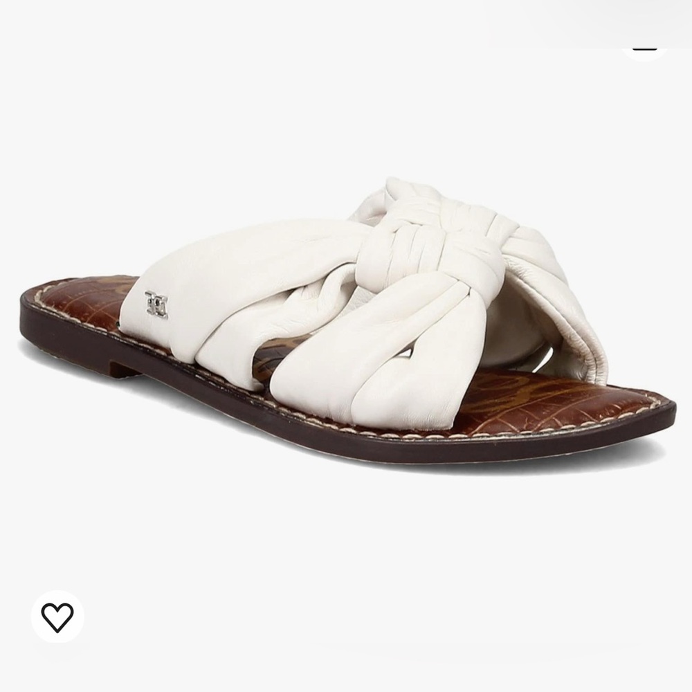 Sam Edelman White Leather knot slides- Garson Size: 10M